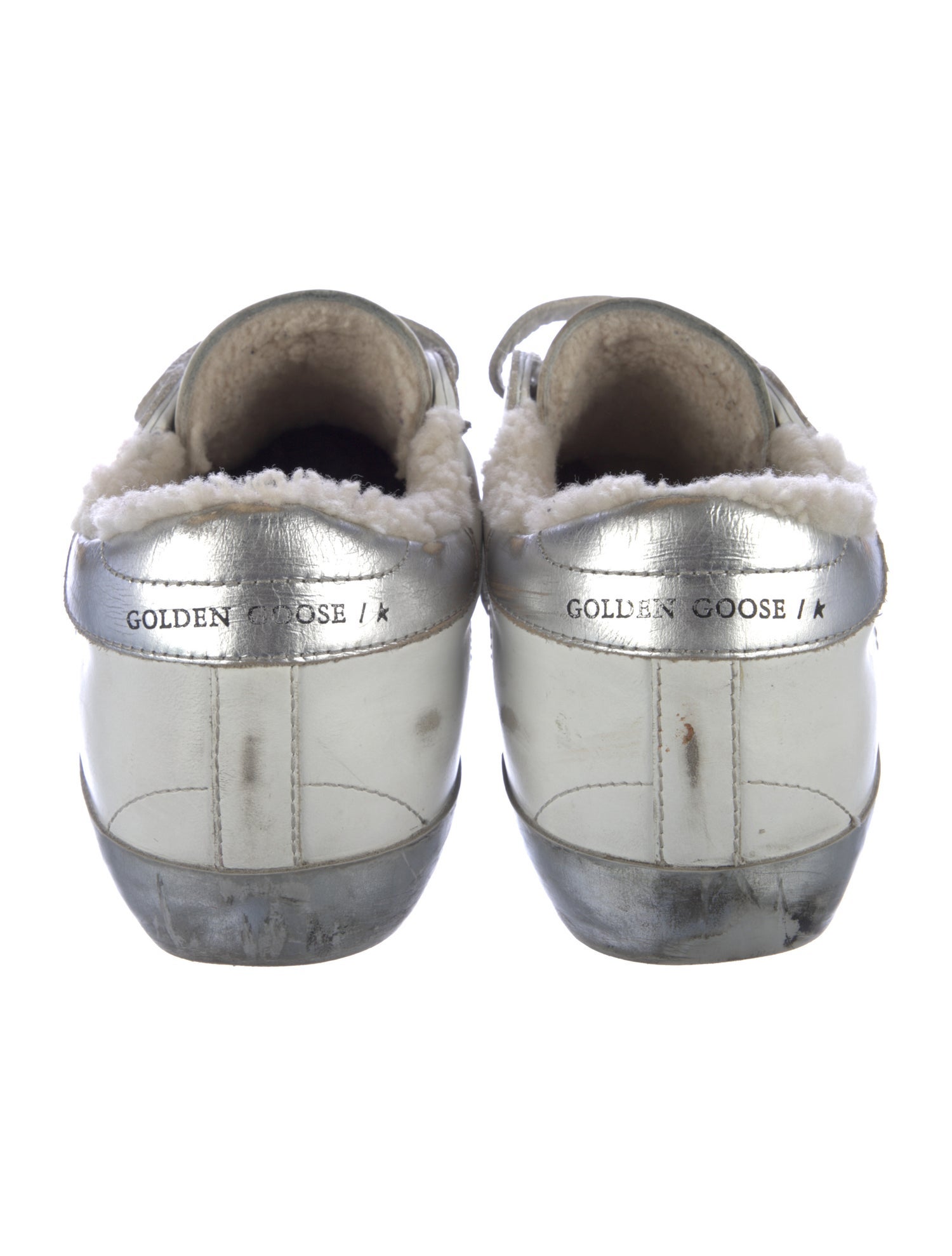Golden Goose Leather Glitter Accents Sneakers